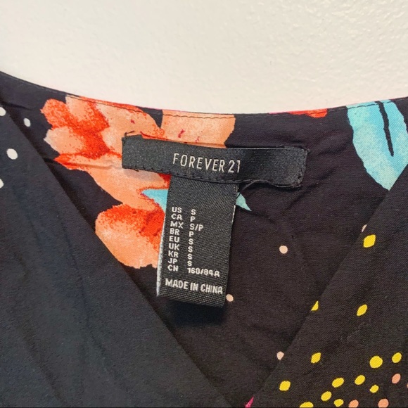 Black and pink floral and polka dot maxi dress - Picture 4 of 4